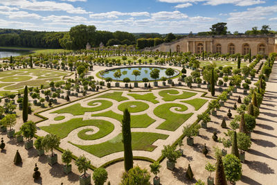 Versailles, france - august 20 2017 - orangery garden in the park of versailles.