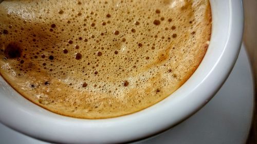 High angle view of coffee on table