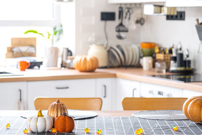 Close-up of objects on table