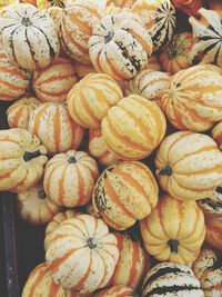 Full frame shot of pumpkins at market