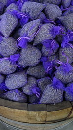 High angle view of chopped vegetables in market