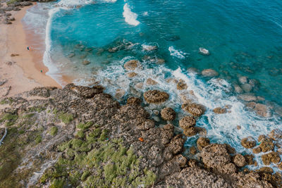 High angle view of beach
