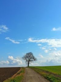 Scenic view of landscape against cloudy sky