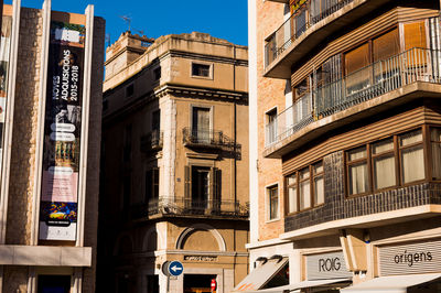 Low angle view of buildings against sky