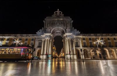 View of illuminated building at night