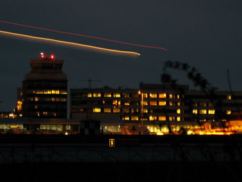 Illuminated city at night