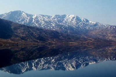 Scenic view of snowcapped mountains