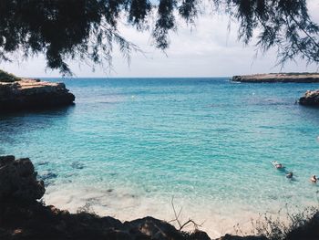 View of sea against blue sky