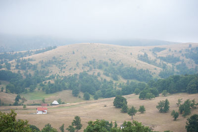 High angle view of landscape against sky