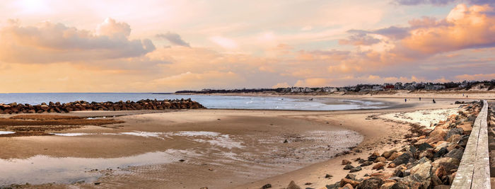 Corporation beach in cape cod, massachusetts at sunset.