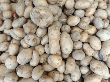 Full frame shot of potatoes for sale at market stall