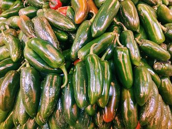 Full frame shot of peppers for sale in market