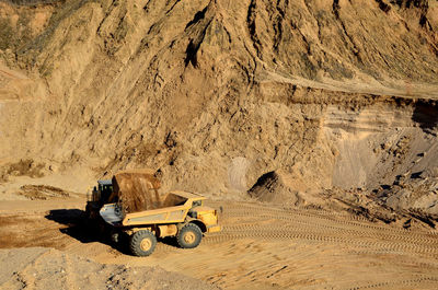 Bicycle on road at construction site