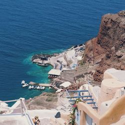 High angle view of swimming pool at beach