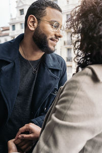 Young man looking away