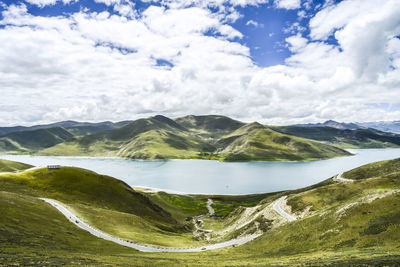 Scenic view of mountains against sky