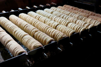 High angle view of dessert in kitchen