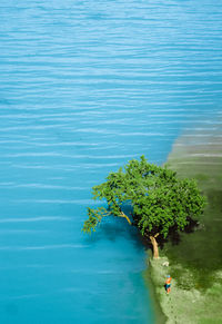 High angle view of sea