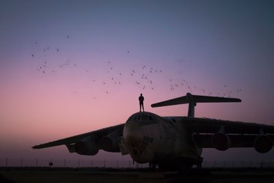 Airplane flying in sky