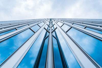 Low angle view of modern building against sky