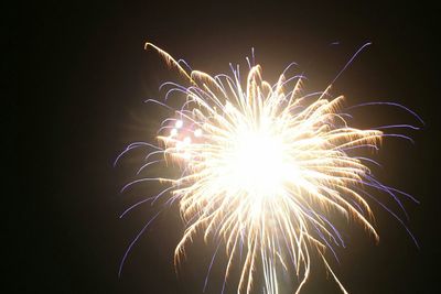 Low angle view of firework display