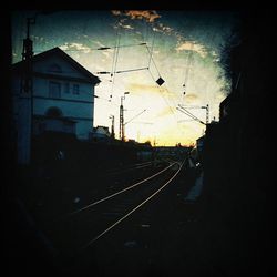 Railroad track at sunset