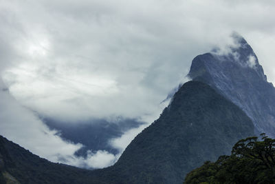Low angle view of mountain against sky