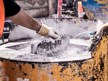 Man working on metal