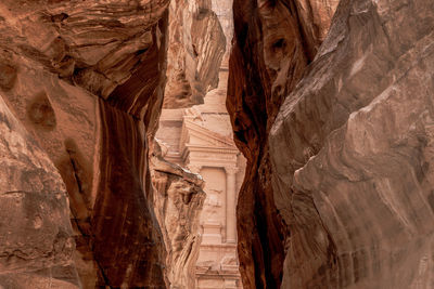 Low angle view of rock formation