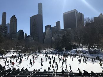 Frozen central park in new york city.