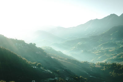 Scenic view of mountains against sky