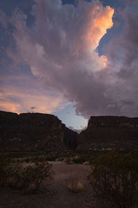 Scenic view of landscape against sky during sunset