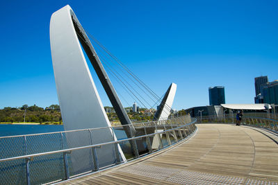 View of skyscrapers against clear blue sky