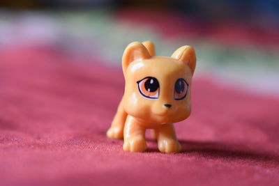 Close-up of figurine toy on table