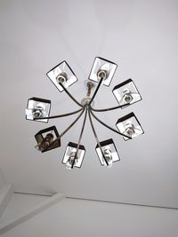 High angle view of electric lamp against white background