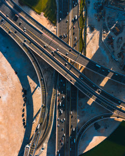 High angle view of elevated road in city