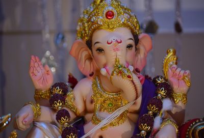 Close-up of ganesha idol