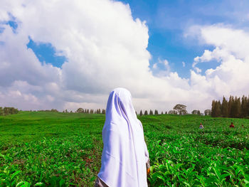 Scenic view of field against sky