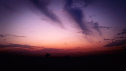 Scenic view of dramatic sky during sunset