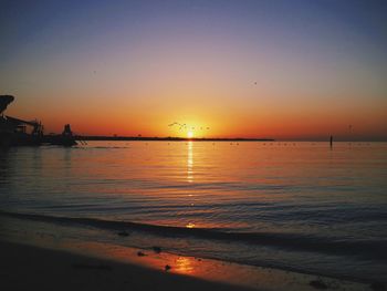 Scenic view of sea during sunset