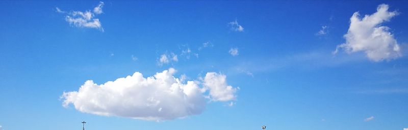 Low angle view of clouds in blue sky