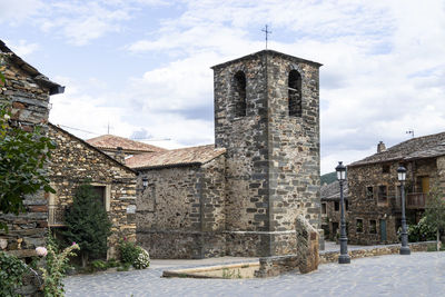 Typical rural landscapes built with black slate stone. black villages of the alcarria
