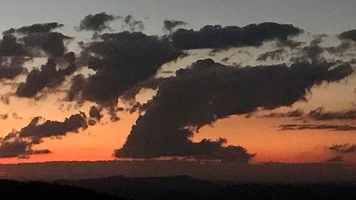 Scenic view of dramatic sky during sunset