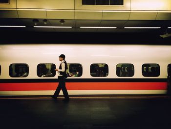 Full length of train at railroad station