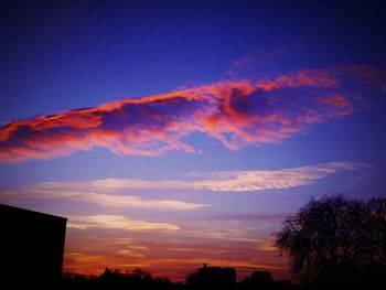 Low angle view of sky at sunset