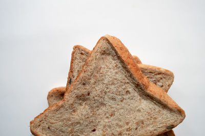 Close-up of rock against white background