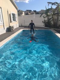 Man in swimming pool