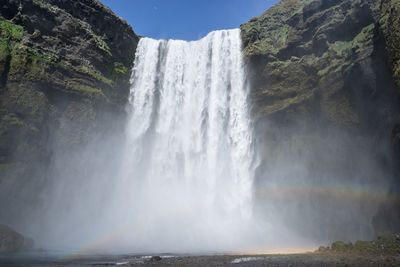 Scenic view of waterfall