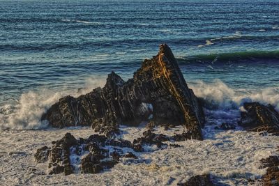 View of rocks on beach