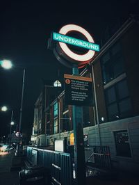 Low angle view of illuminated street light